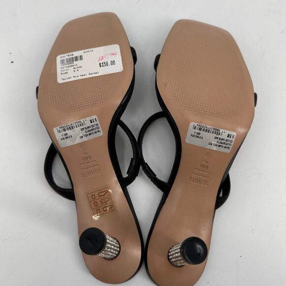 SCHUTZ New Taliah Mid Glam Heel Sandal in Black // 9.5 - Picture 9 of 11